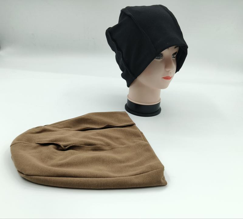 Czapki beanie slouchy z dzianiny waflowej w kolorze czarnym i brązowym, zestaw 2 sztuk